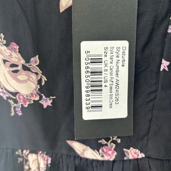 Disturbia Carrion Puff Sleeve Midi Dress - Picture 5 of 8